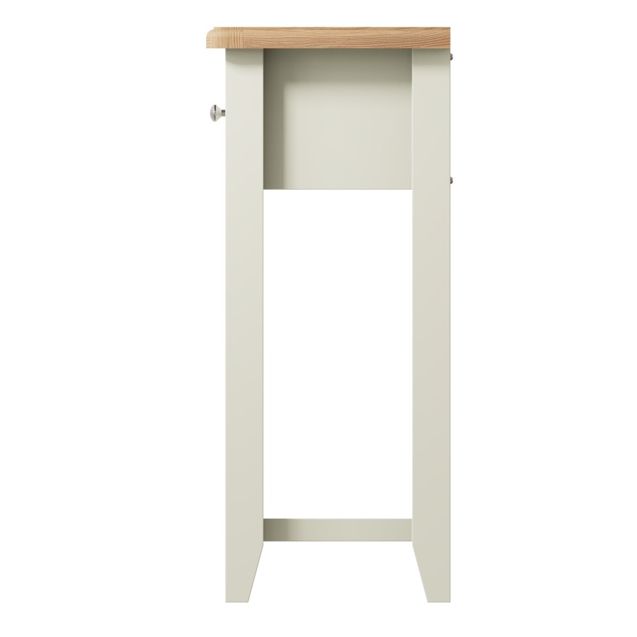 Bourton 2 Drawer Console Table in White and Light Oak