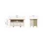 Bourton 2 Drawer Corner TV Unit in White and Light Oak