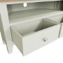 Bourton 2 Drawer Corner TV Unit in White and Light Oak