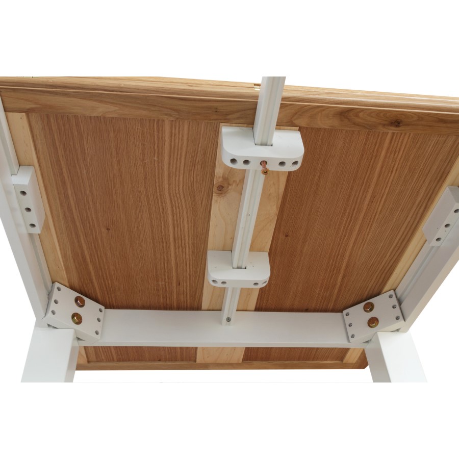 Bourton Flip Top Dining Table in White and Light Oak