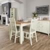 Bourton Flip Top Dining Table in White and Light Oak