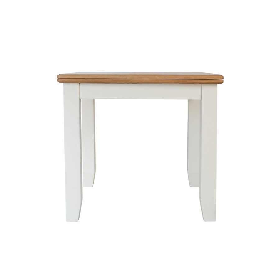 Bourton Flip Top Dining Table in White and Light Oak