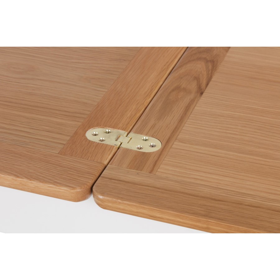 Bourton Flip Top Dining Table in White and Light Oak