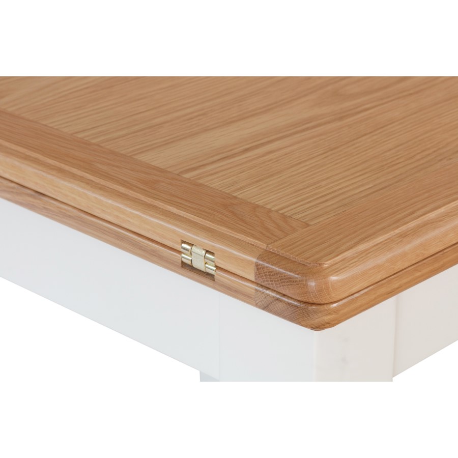 Bourton Flip Top Dining Table in White and Light Oak