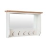 Bourton Hall Wall Mounted Coat Rack in Cream and Light Oak