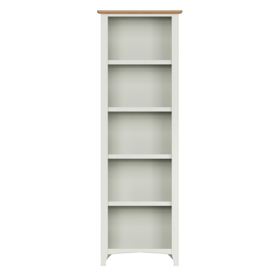 Bourton Large Bookcase in Cream and Light Oak