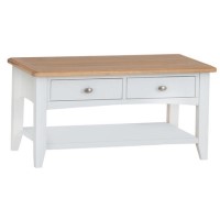 Small Bourton Large Coffee Table in Cream and Light Oak