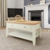 Small Bourton Large Coffee Table in Cream and Light Oak