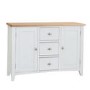 Bourton 3 Drawer Sideboard in White and Light Oak