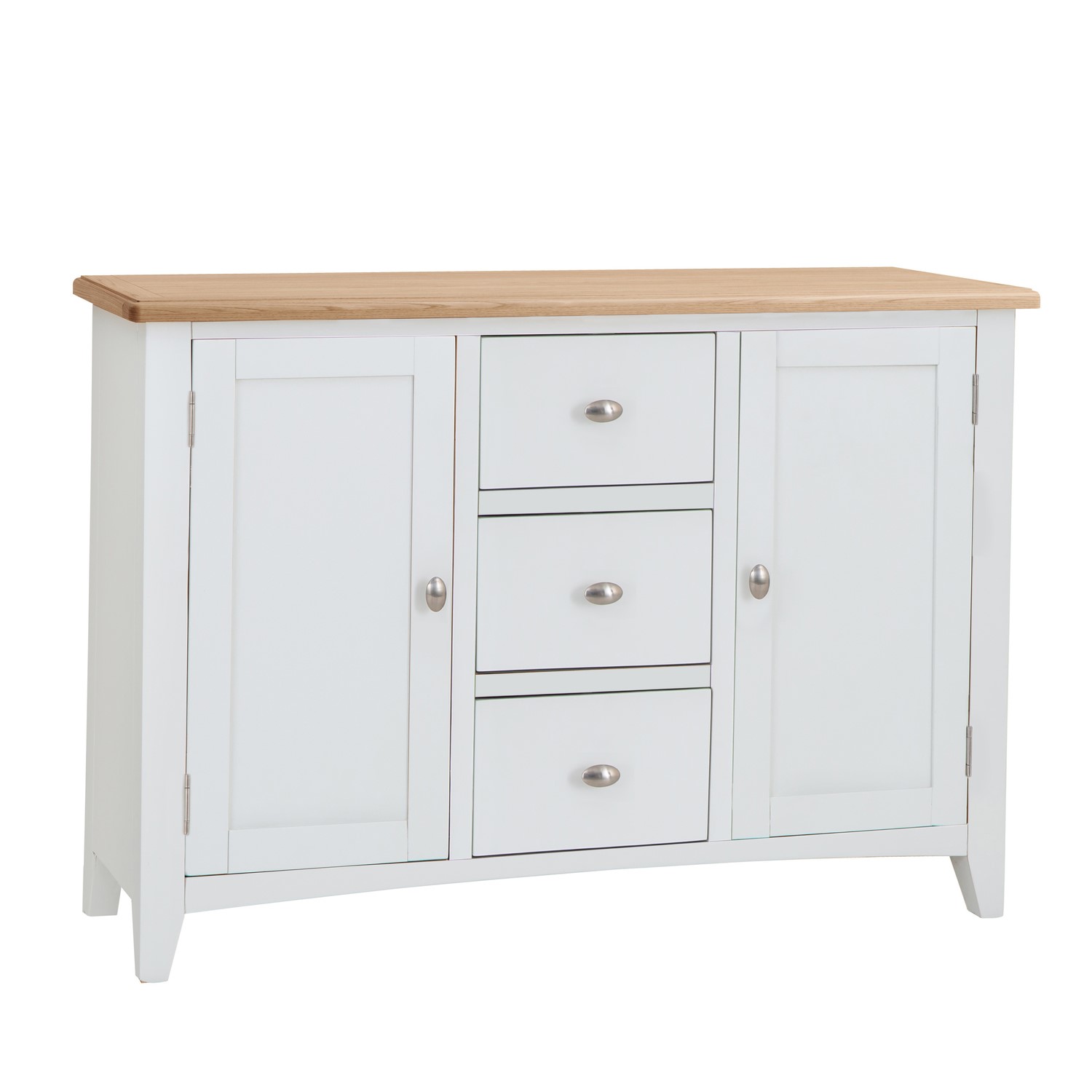 Bourton 3 Drawer Sideboard in White and Light Oak Furniture123