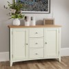 Bourton 3 Drawer Sideboard in White and Light Oak