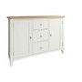 Bourton 3 Drawer Sideboard in White and Light Oak
