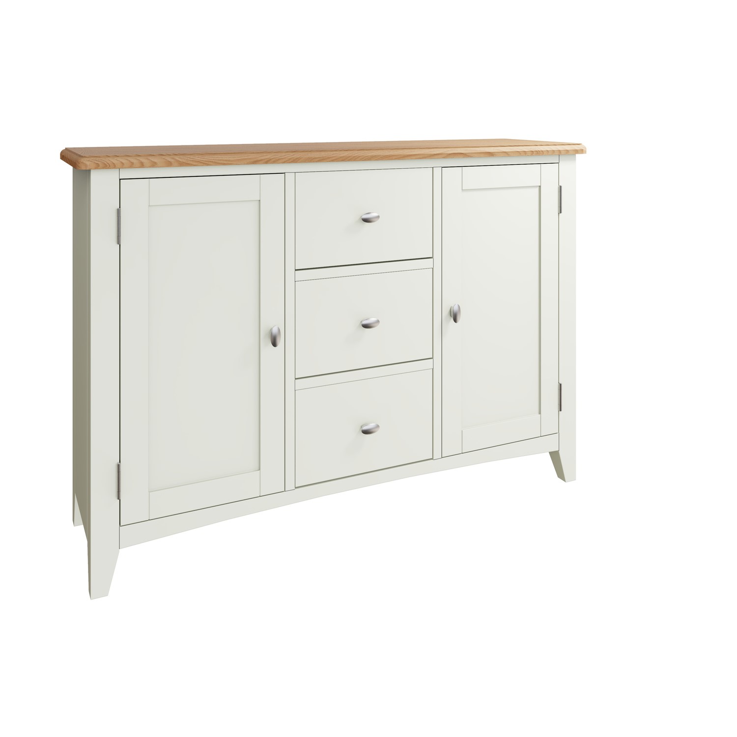 Bourton 3 Drawer Sideboard in White and Light Oak Furniture123