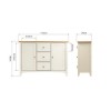 Bourton 3 Drawer Sideboard in White and Light Oak