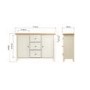 Bourton 3 Drawer Sideboard in White and Light Oak