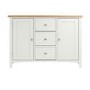 Bourton 3 Drawer Sideboard in White and Light Oak
