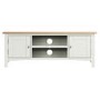 Bourton Large TV Unit in White and Light Oak