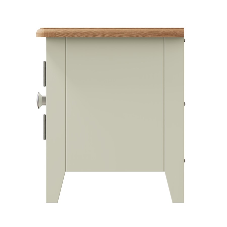 Bourton Large TV Unit in White and Light Oak