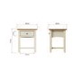 Bourton 1 Drawer Lamp Table in White and Light Oak
