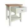 Bourton 1 Drawer Lamp Table in White and Light Oak