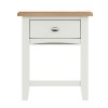 Bourton 1 Drawer Lamp Table in White and Light Oak