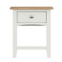Bourton 1 Drawer Lamp Table in White and Light Oak