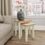 Bourton Nest of 2 Tables in Cream and Light Oak