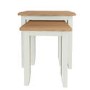 Bourton Nest of 2 Tables in Cream and Light Oak