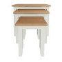 Bourton Nest of 3 Tables in Cream and Light Oak