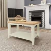 Bourton Small Coffee Table in White and Light Oak