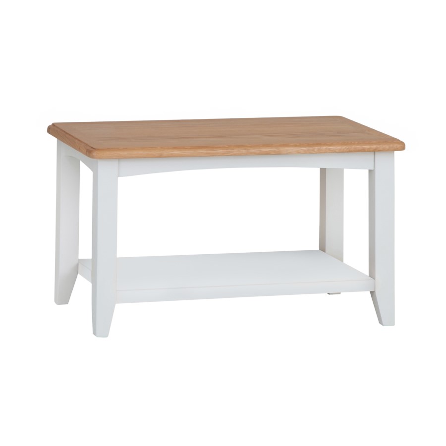 Bourton Small Coffee Table in White and Light Oak