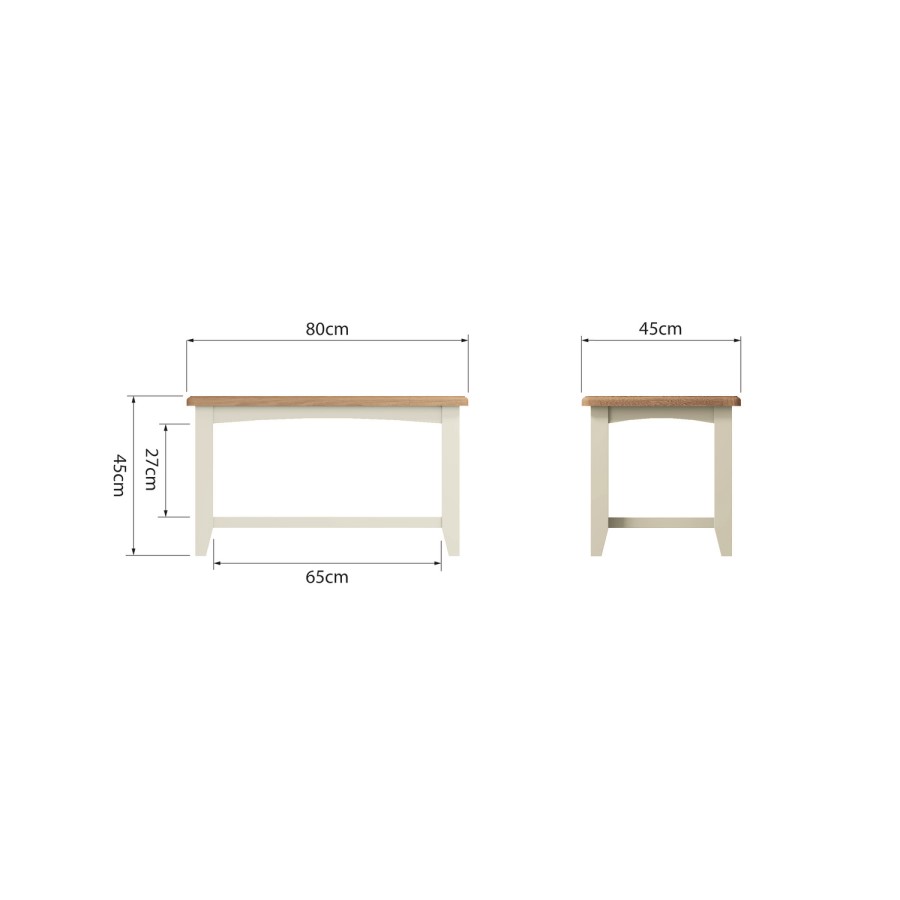 Bourton Small Coffee Table in White and Light Oak