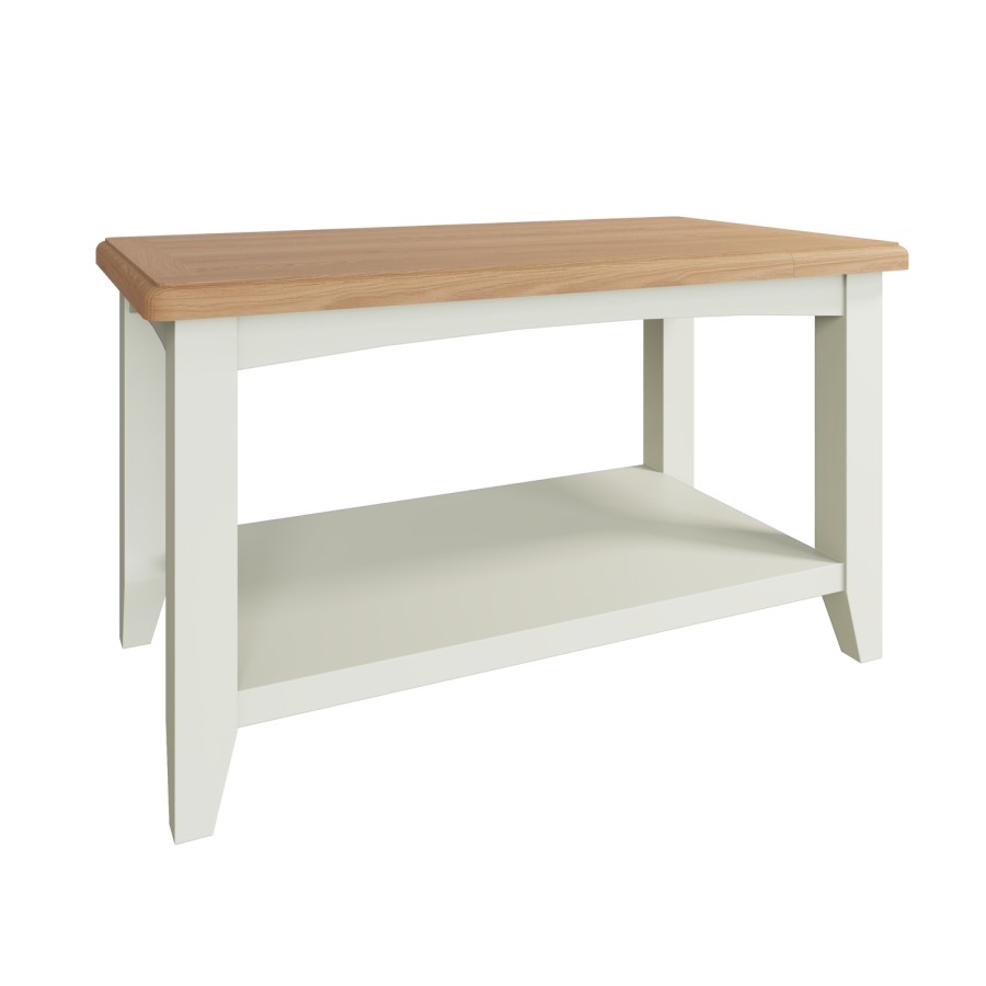 Bourton Small Coffee Table in White and Light Oak