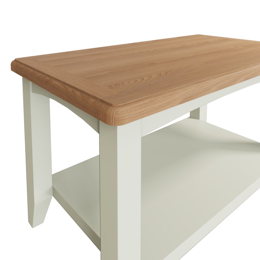 Bourton Small Coffee Table in White and Light Oak