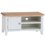 Bourton TV Unit in Cream and Light Oak