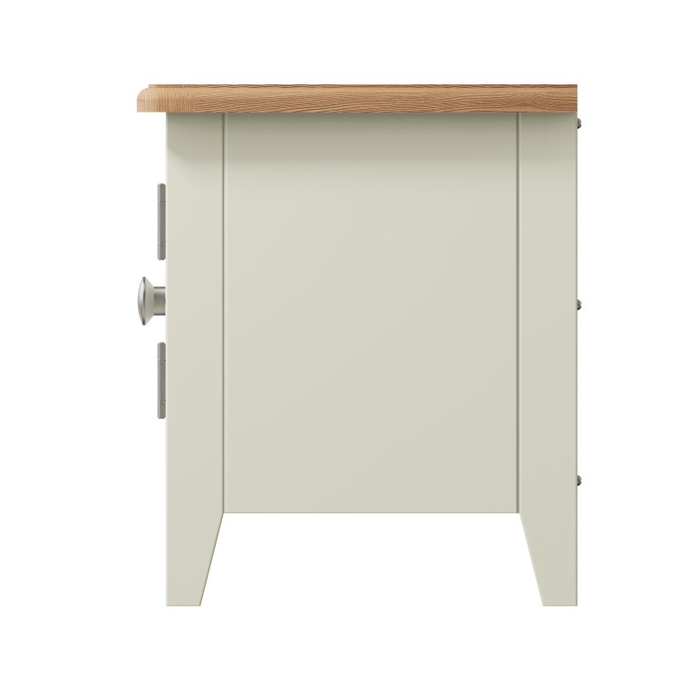 Bourton TV Unit in Cream and Light Oak