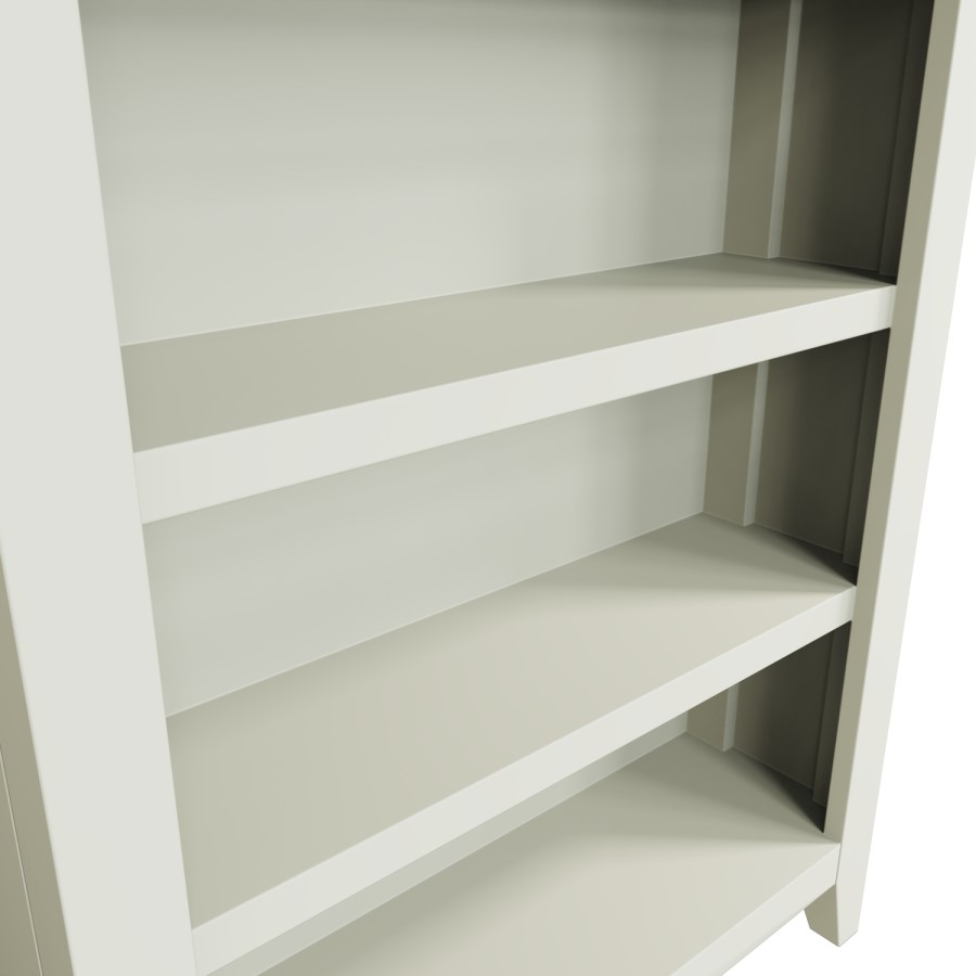 Bourton Small Wide Bookcase in Cream and Light Oak