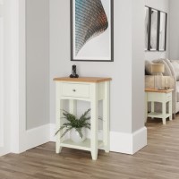 Bourton Telephone Table in White and Light Oak