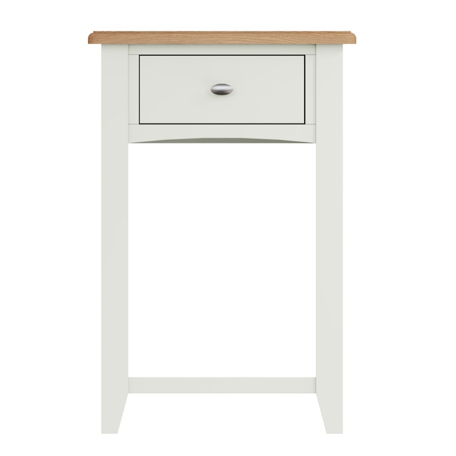 Bourton Telephone Table in White and Light Oak
