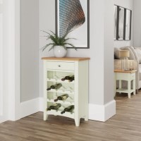 Bourton Wine Cabinet in White and Light Oak Bourton Wine Cabinet in White and Light Oak
