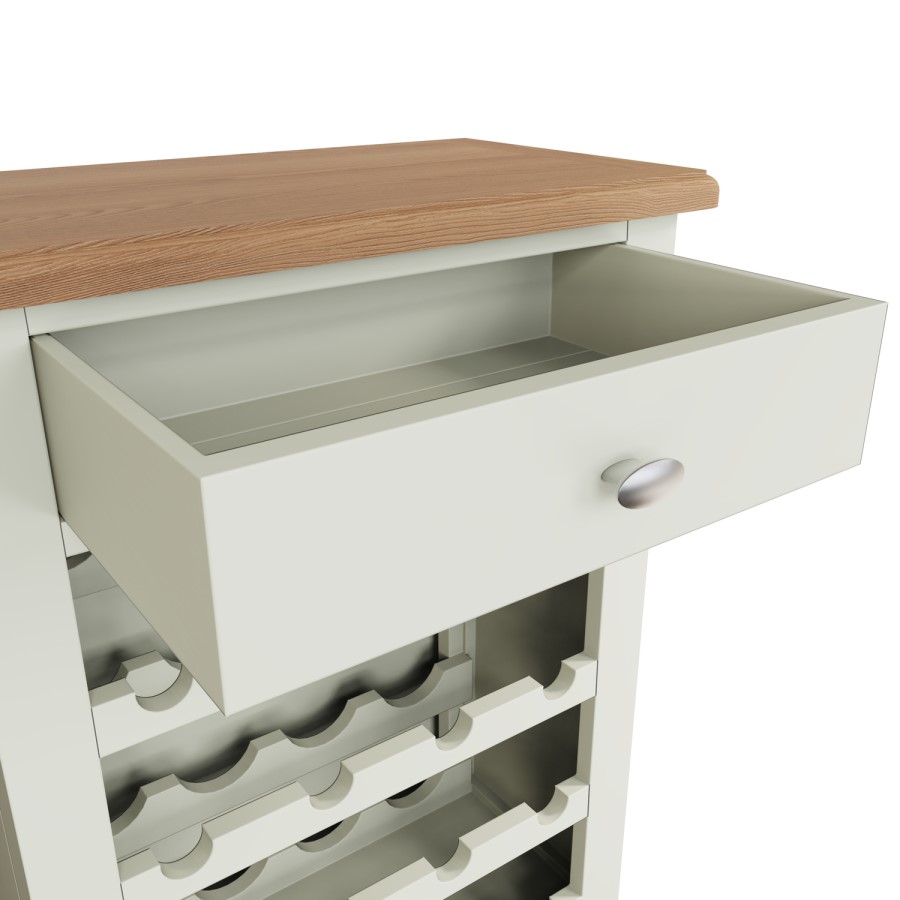 Bourton Wine Cabinet in White and Light Oak