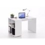 GRADE A2 - White Modern Office Desk with Storage Shelves - Gent