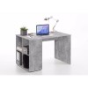 GRADE A2 - Grey Concrete Effect Office Desk with Storage Shelves - Gent