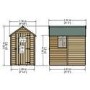 Garden Storage Wooden Garden Shed with Windows - 6ft x 4ft