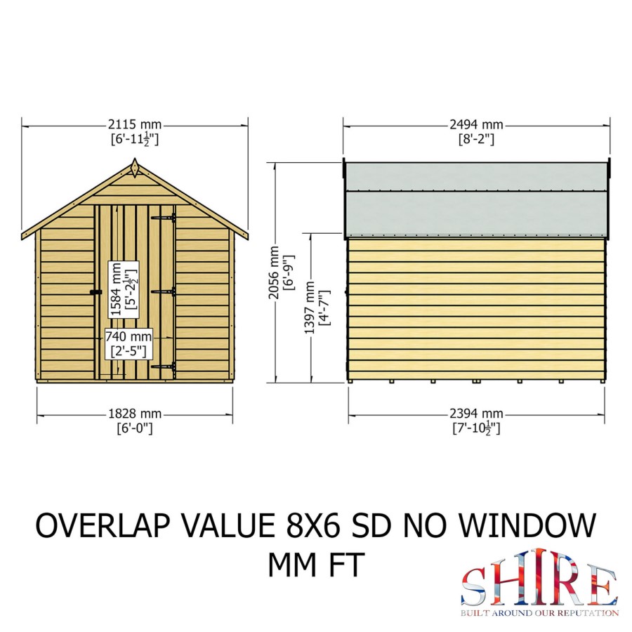Shire Garden Value Overlap 8 x 6 Shed