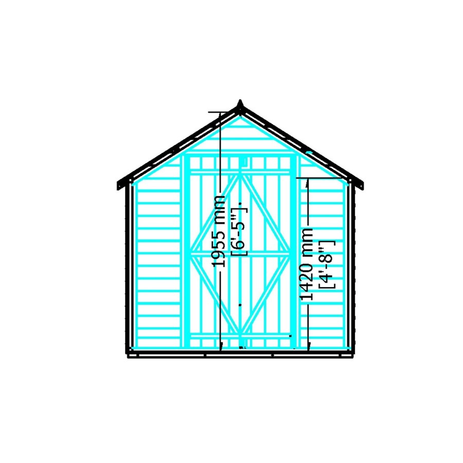 Shire Value Overlap Apex Shed with Window 8 x 6ft