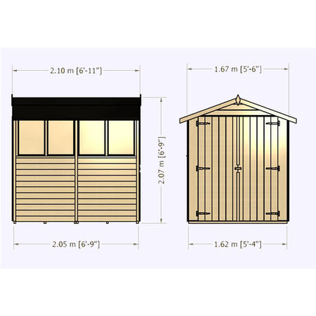 Wooden Garden Storage Bike Shed and - 7ft x 5ft