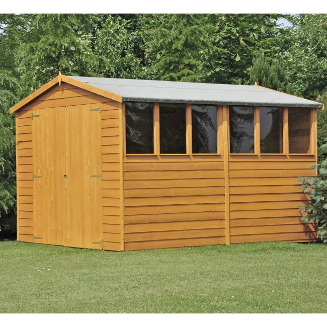 Shire Overlap Apex Garden Shed with Double Doors 10 x 8ft