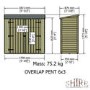 Overlap Double Door Shed - 6ft x 3ft