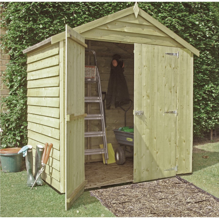 Wooden Outdoor Storage Shed with Double Doors 4ft x 6ft